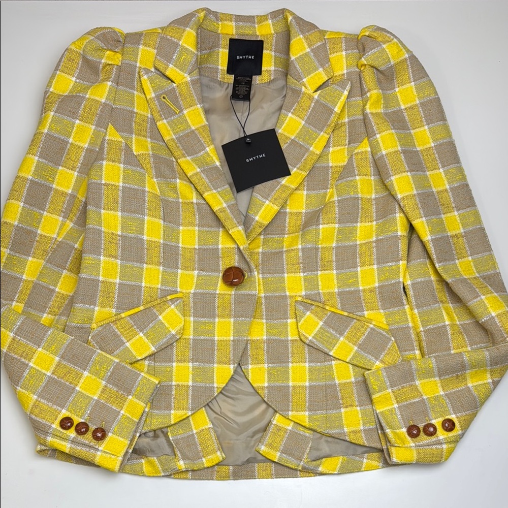 NWT Smythe Pouf Sleeve One Button Blazer